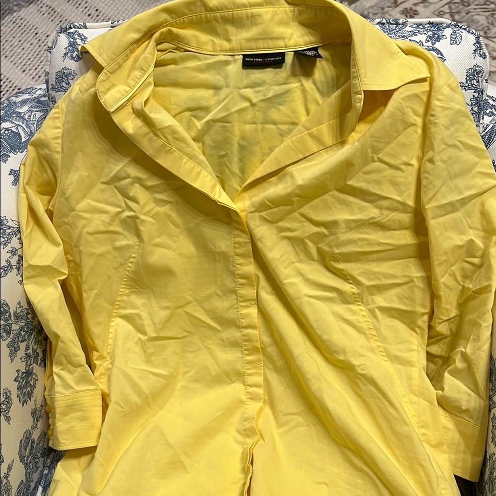 Yellow Button-Up Blouse